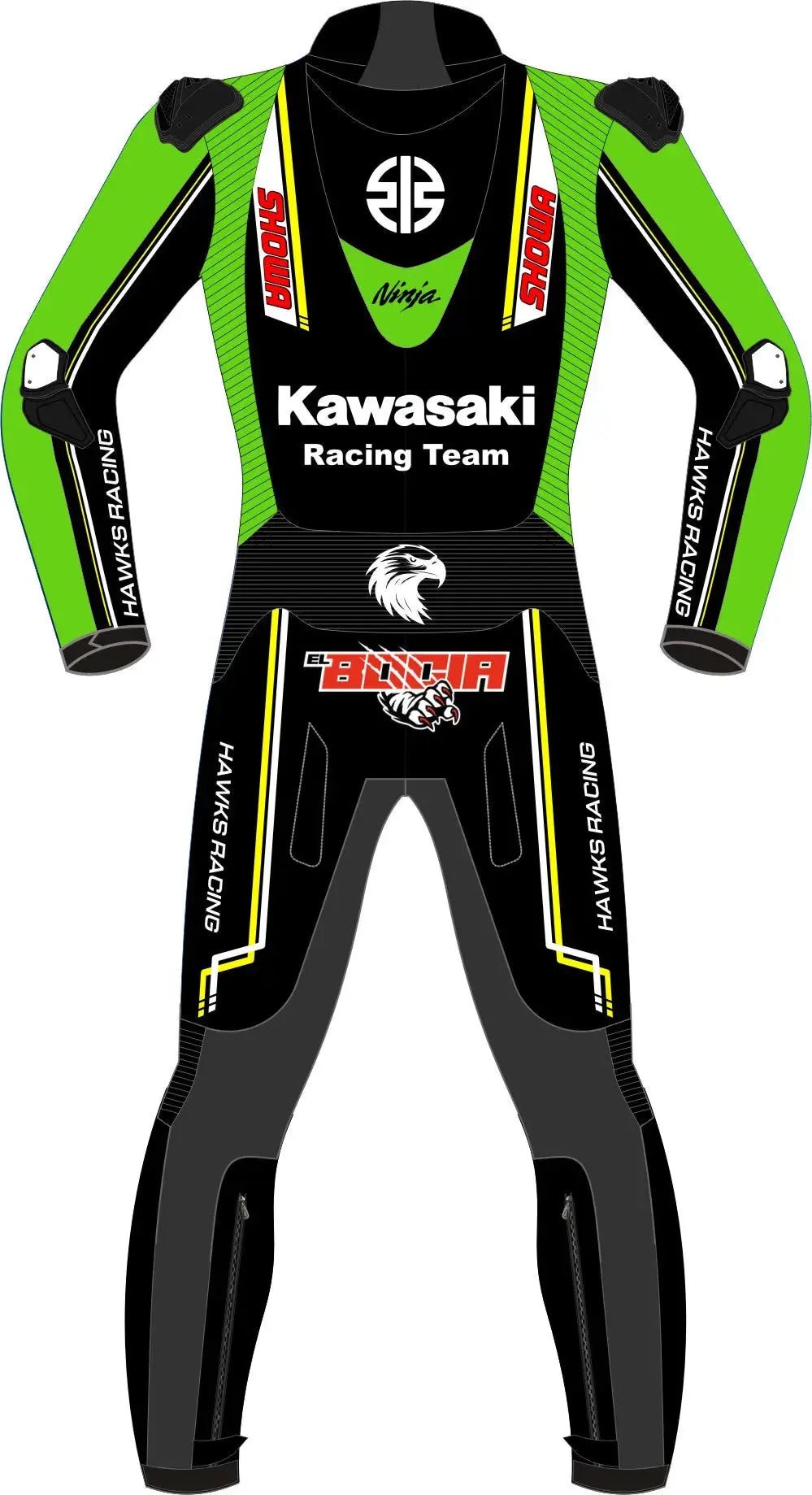 Axel Bassani WSBK 2024 Kawasaki Racing Suit – Custom Leather Motorcycle Race Suit - Hawks Gadgets