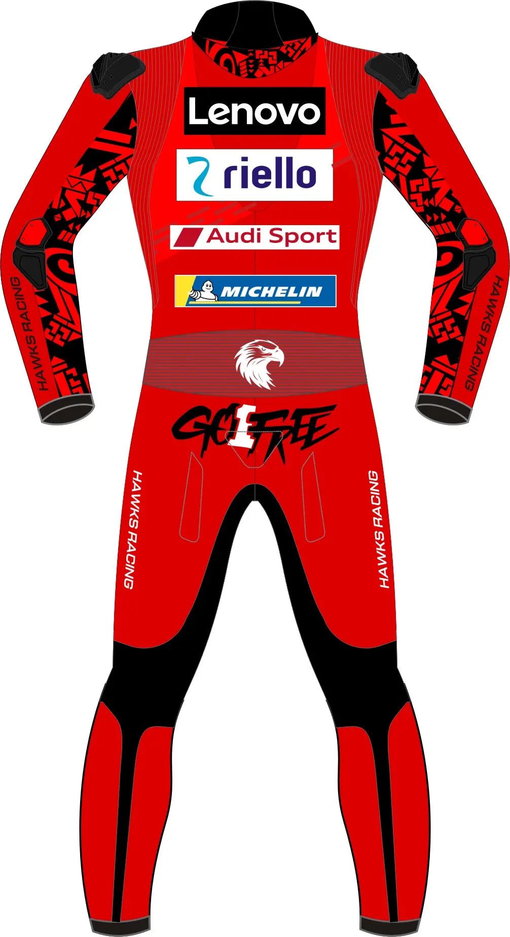 Francesco Bagnaia Ducati Lenovo 2024 Race Suit – Custom Leather Motorcycle Racing Suit - Hawks Gadgets