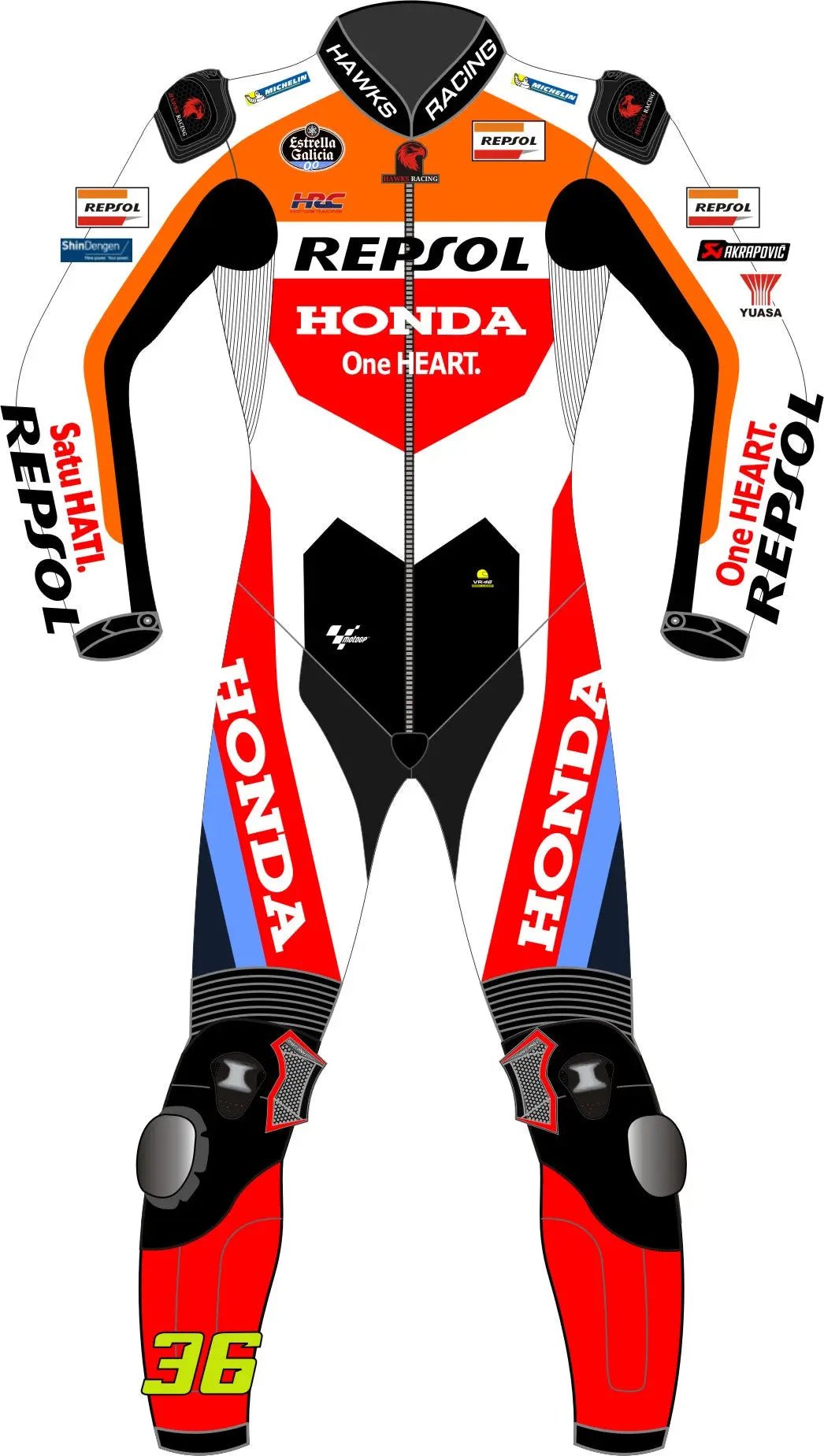Joan Mir Repsol Honda MotoGP 2024 Race Suit – Custom Leather Motorcycle Suit - Hawks Gadgets