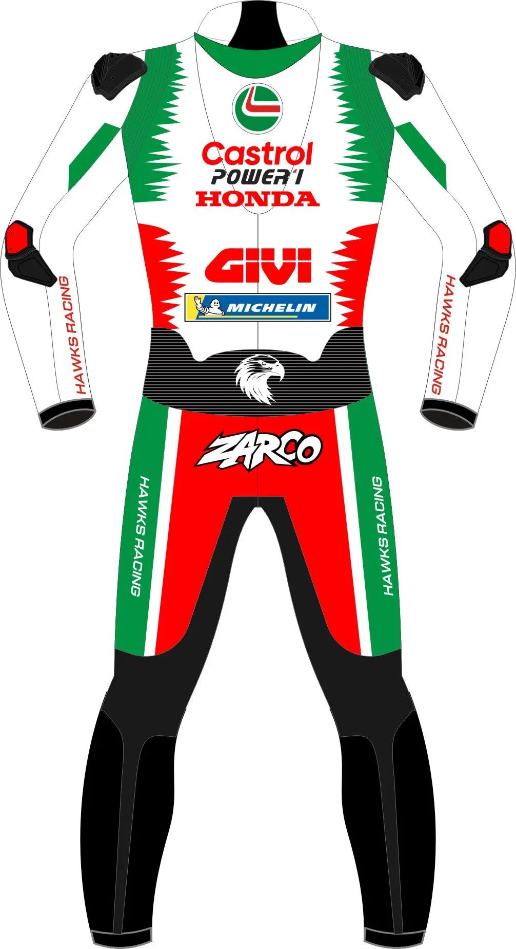 Johann Zarco Honda Castrol MotoGP 2024 Race Suit – Custom Leather Moto Suit - Hawks Gadgets