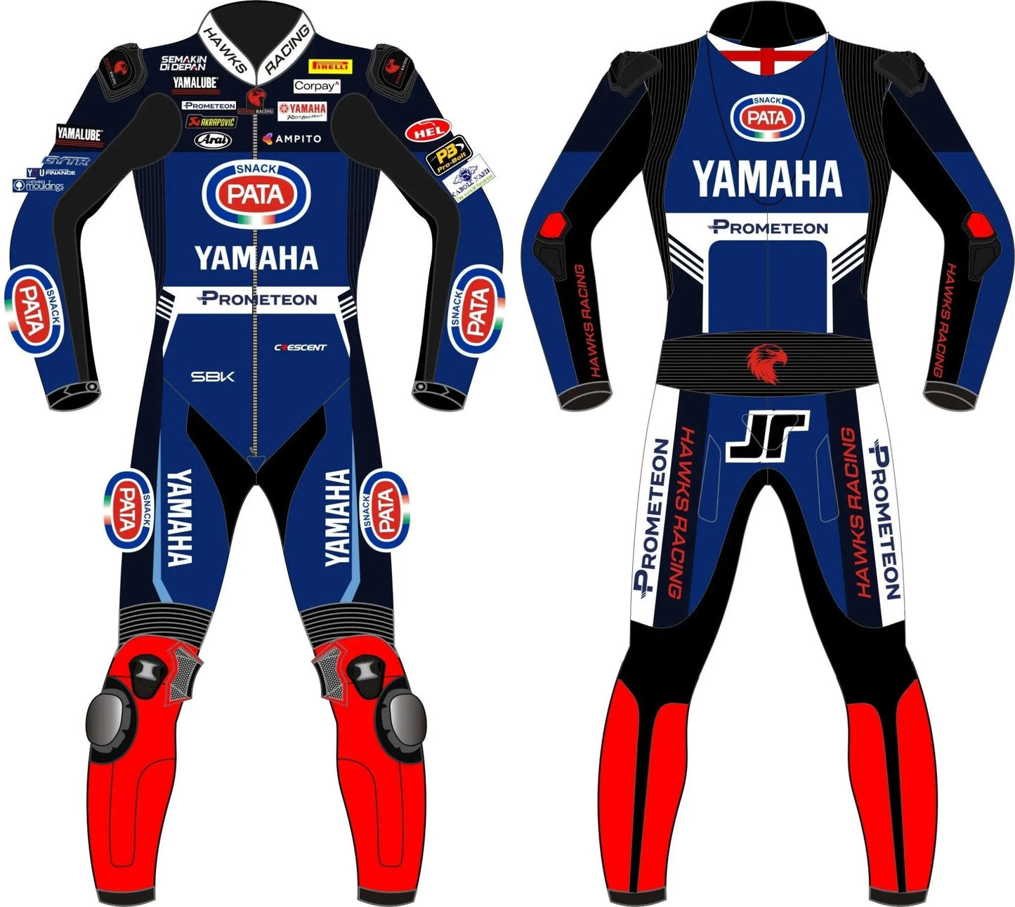 Jonathan Rea Pata Yamaha WSBK 2024 Race Suit – Custom Leather Motorcycle Racing Suit - Hawks Gadgets