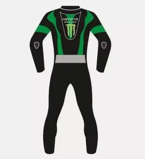 Kawasaki Racing Suit Unisex BIKER MOTO GP MOTORCYCLE MOTORBIKE COWHIDE LEATHER RACING CE - RATED SUIT Men & Women - Hawks Gadgets