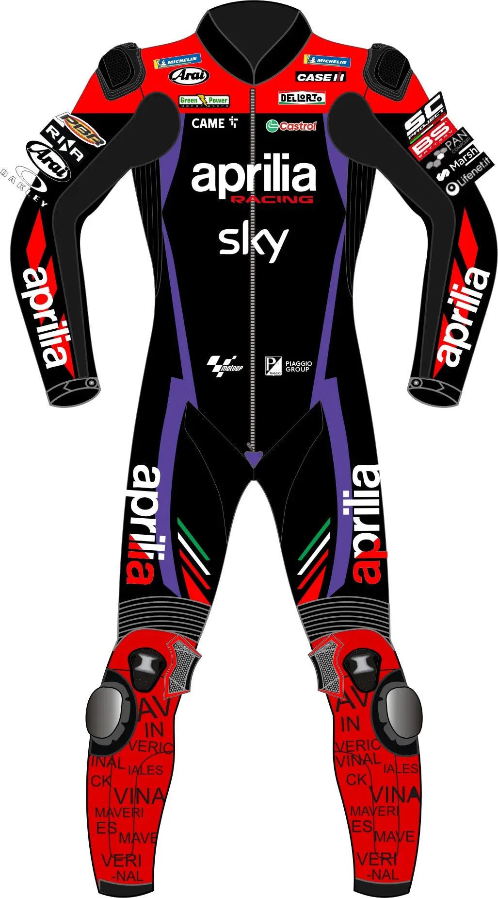 Maverick Viñales MotoGP 2024 Aprilia Race Suit – Custom Leather Motorcycle Racing Suit - Hawks Gadgets