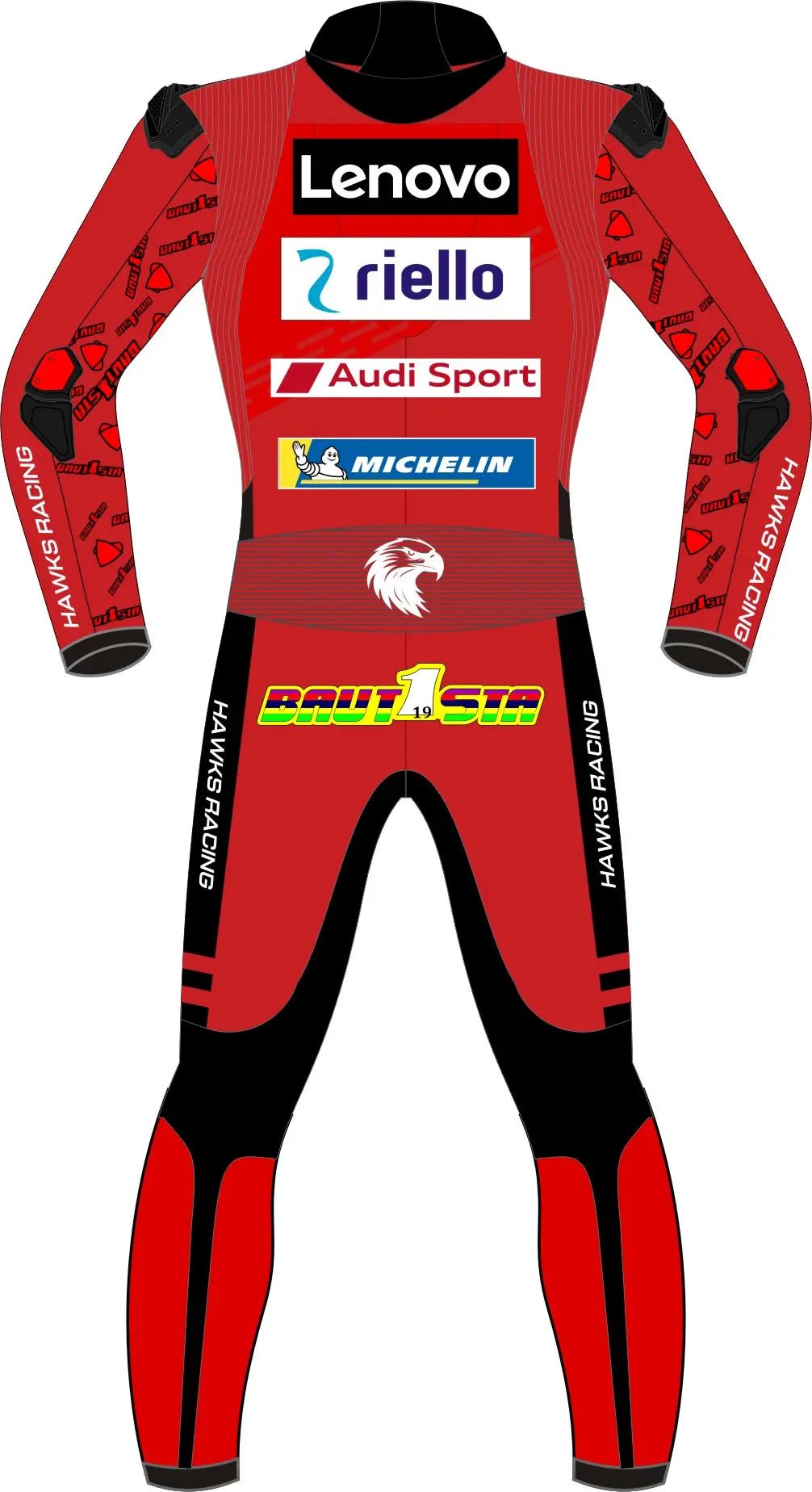Alvaro Bautista Aruba.it Ducati SBK 2024 Race Suit – Custom Leather Motorcycle Suit - Hawks Gadgets