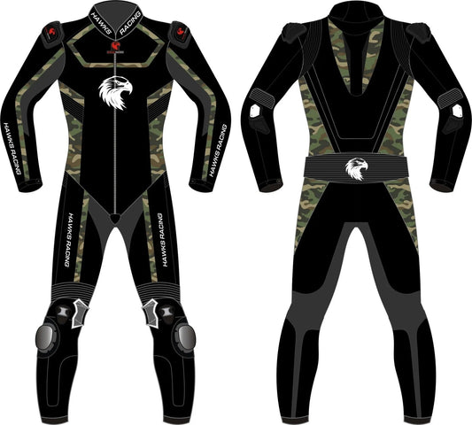 Black Motorcycle Track Suits – Leather One & Two - Piece Riding Suits for All Riders - Hawks Gadgets