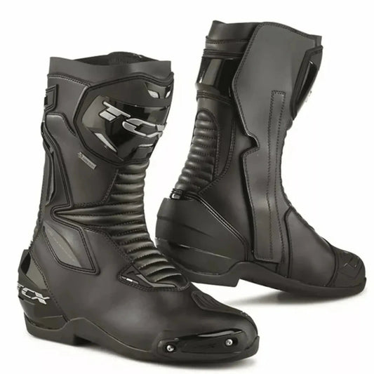 Black Unisex motorcycle boots long riding boots orignal Leather - Hawks Gadgets
