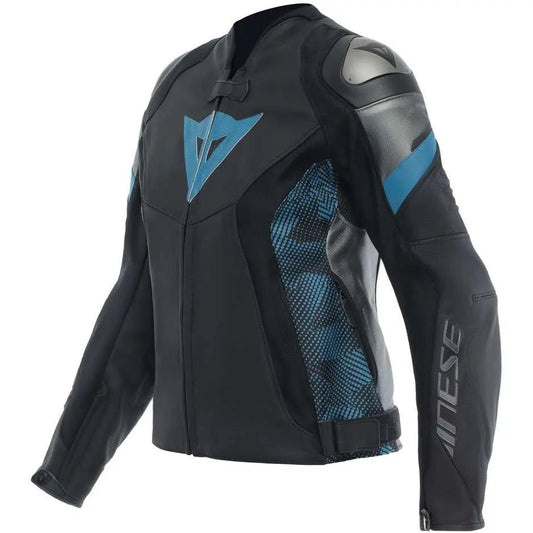 Dainese REPLICA AVRO 5 Women’s Leather Riding Jacket – Black/Water Green/Anthracite - Hawks Gadgets