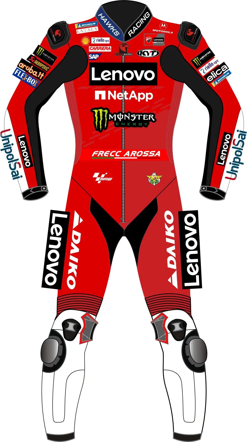 Enea Bastianini Ducati Lenovo 2024 Race Suit – Custom Leather Motorcycle Race Suit - Hawks Gadgets