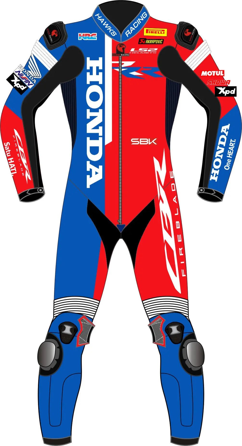 Iker Lecuona Honda HRC WSBK 2024 Race Suit – Custom Leather Motorcycle Suit - Hawks Gadgets