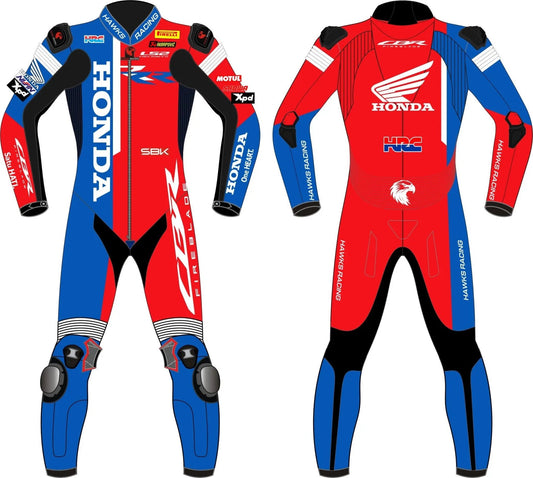 Iker Lecuona Honda HRC WSBK 2024 Race Suit – Custom Leather Motorcycle Suit - Hawks Gadgets