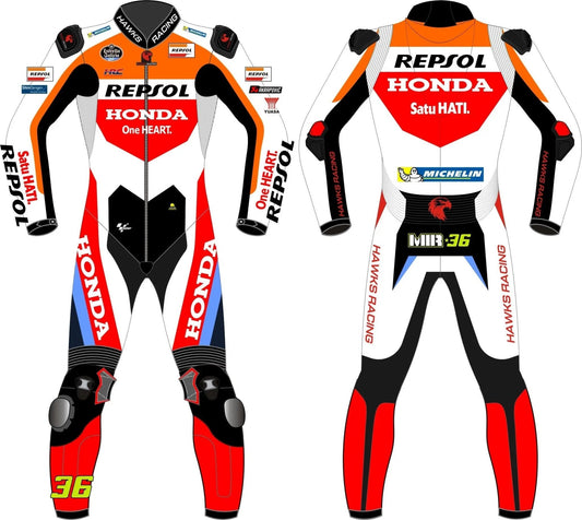 Joan Mir Repsol Honda MotoGP 2024 Race Suit – Custom Leather Motorcycle Suit - Hawks Gadgets