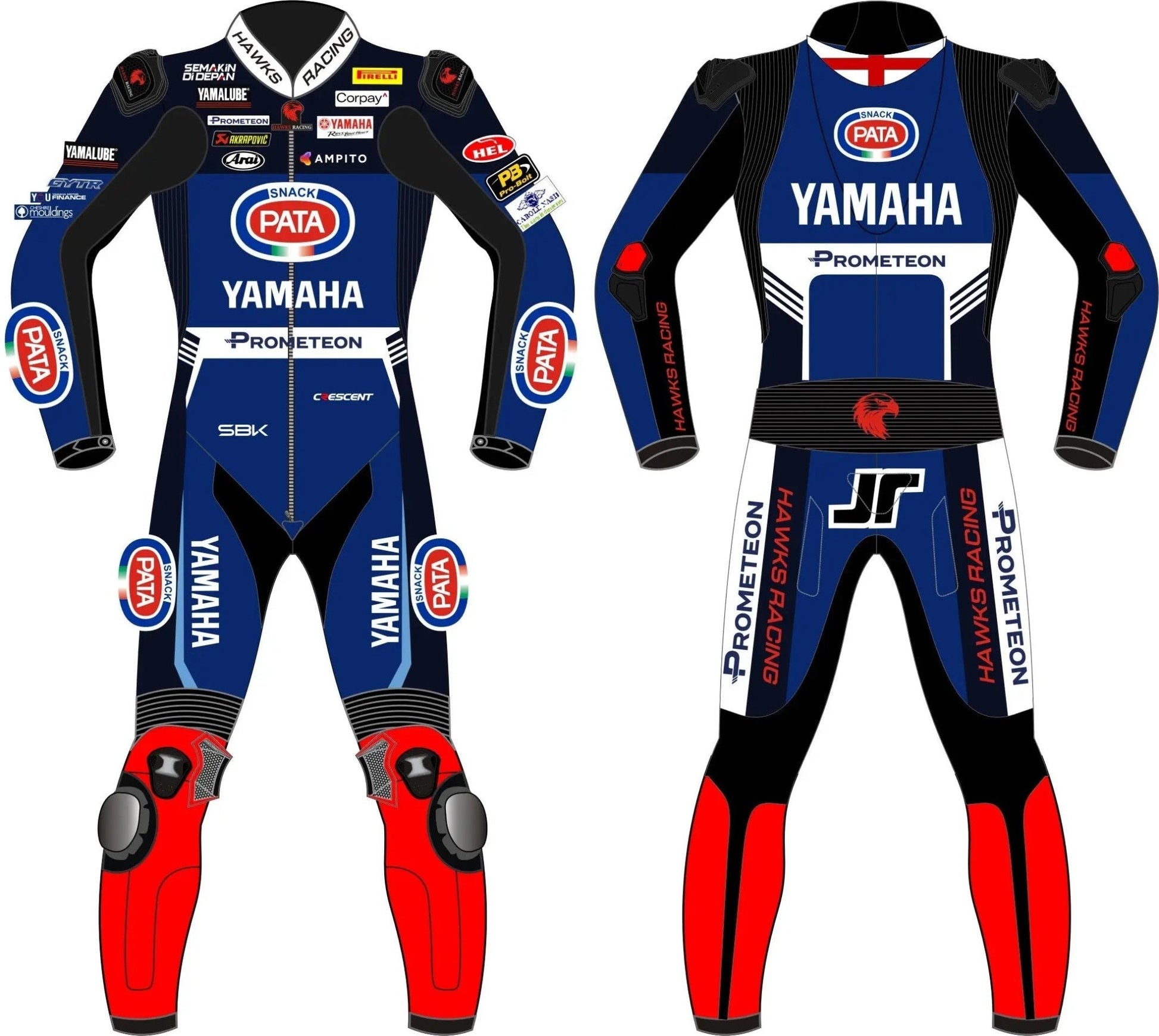 Jonathan Rea Pata Yamaha WSBK 2024 Race Suit – Custom Leather Motorcycle Racing Suit - Hawks Gadgets