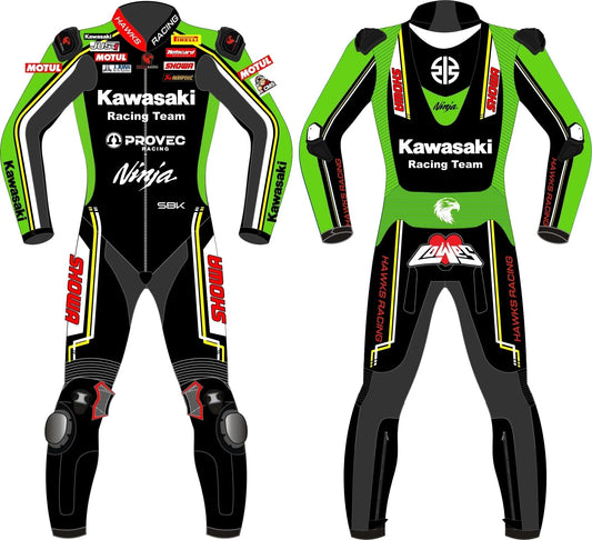 Kawasaki Racing Suit – Alex Lowes SBK 2023 Race Suit | Custom Motorcycle Leather Suit - Hawks Gadgets