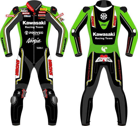 Kawasaki Racing Suit – Alex Lowes SBK 2023 Race Suit | Custom Motorcycle Leather Suit - Hawks Gadgets