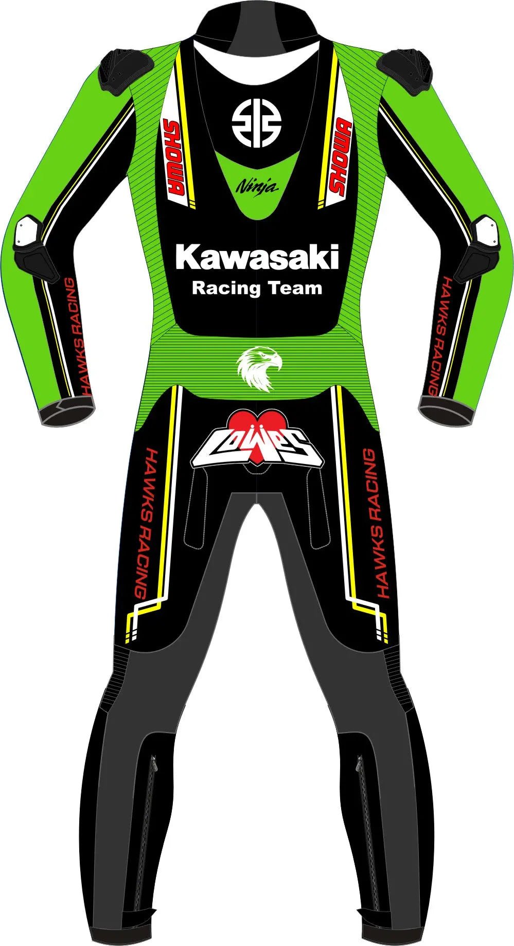 Kawasaki Racing Suit – Alex Lowes SBK 2023 Race Suit | Custom Motorcycle Leather Suit - Hawks Gadgets