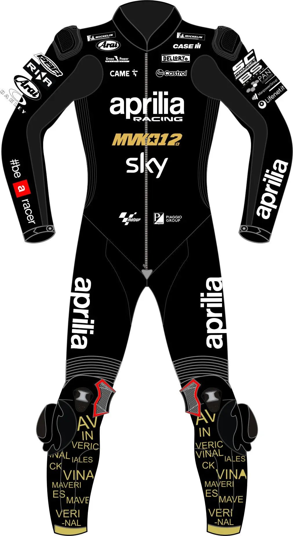 Maverick Viñales Winter Test 2024 Aprilia Race Suit – Custom Leather Motorcycle Suit - Hawks Gadgets