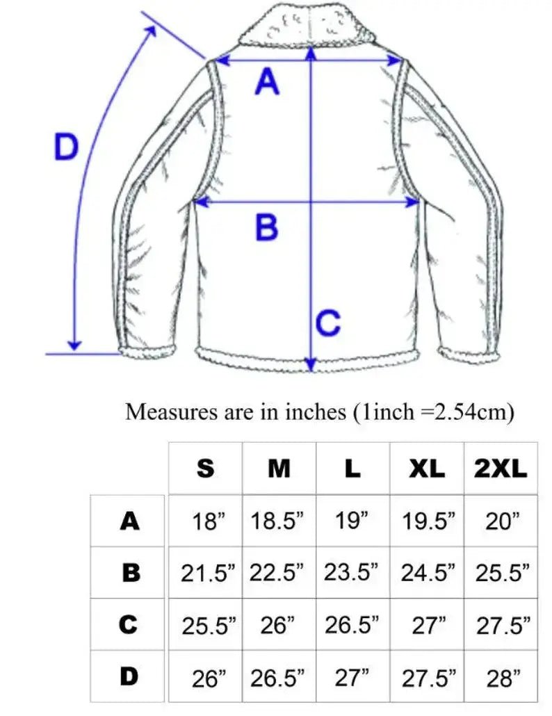 Men's Black Sheepskin jacket mens with Fur Collar - Hawks Gadgets