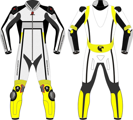 Motorcycle Track Suits – Leather One & Two - Piece Riding Suits for All Riders Yellow & Black - Hawks Gadgets