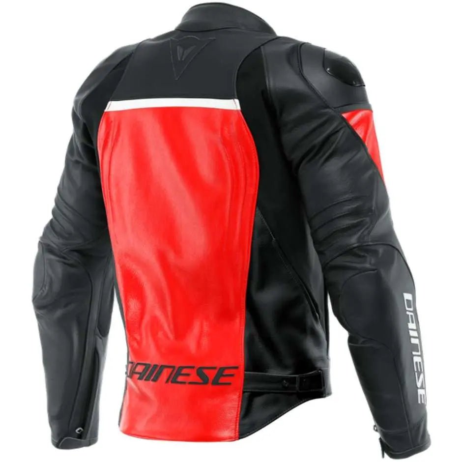 Red and Black Dainese Leather Riding Jacket for Men - Hawks Gadgets