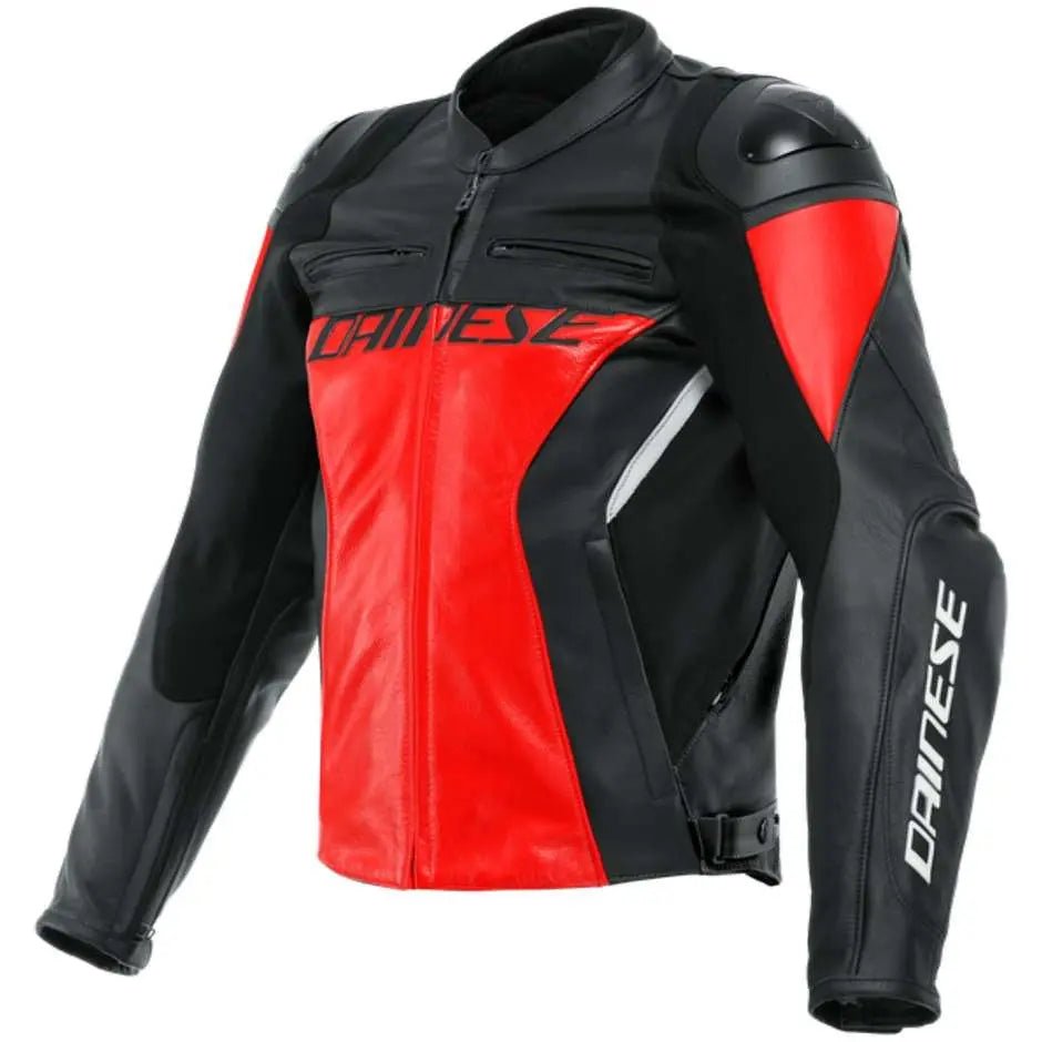 Red and Black Dainese Leather Riding Jacket for Men - Hawks Gadgets