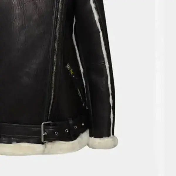 shearling jacket women Black Lambskin Oversized Real Leather jacket - Hawks Gadgets